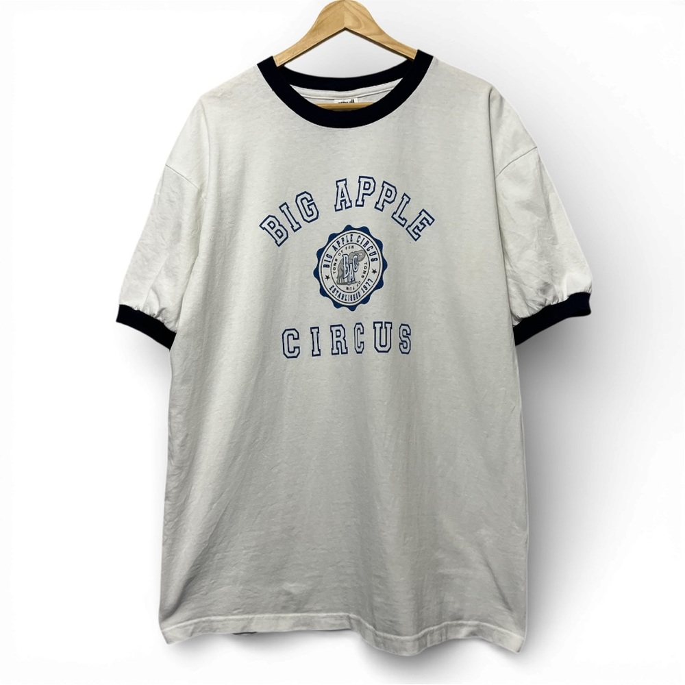 Retro Big Apple Circus Ringer Tee | Men’s XL | Vintage-Style Graphic Shirt